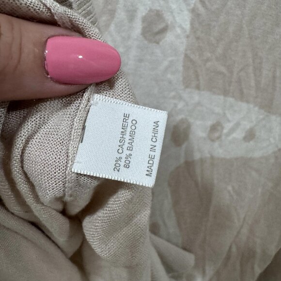Women’s SEATON cardigan Seashell Size 1(small) Pink/tan Cashmere Bamboo Vintage - Picture 6 of 9